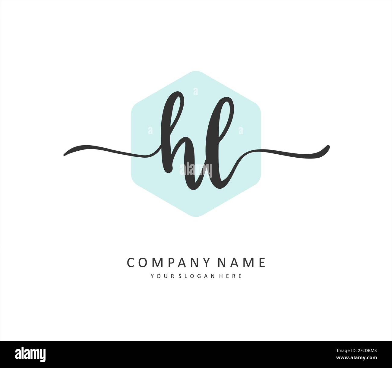HL Initial letter handwriting and signature logo. A concept handwriting initial logo with template element. Stock Vector