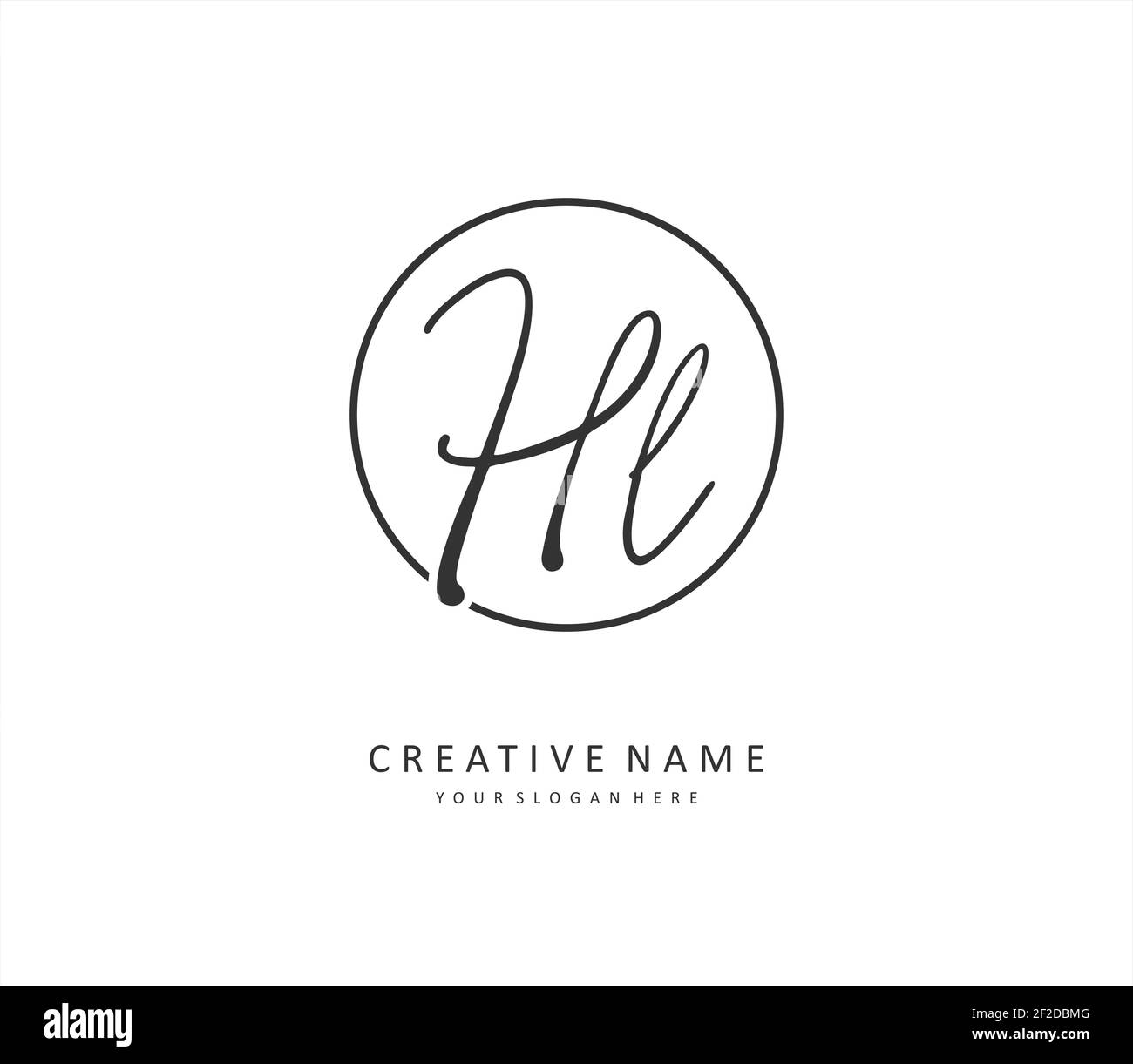 HL Initial letter handwriting and signature logo. A concept handwriting ...