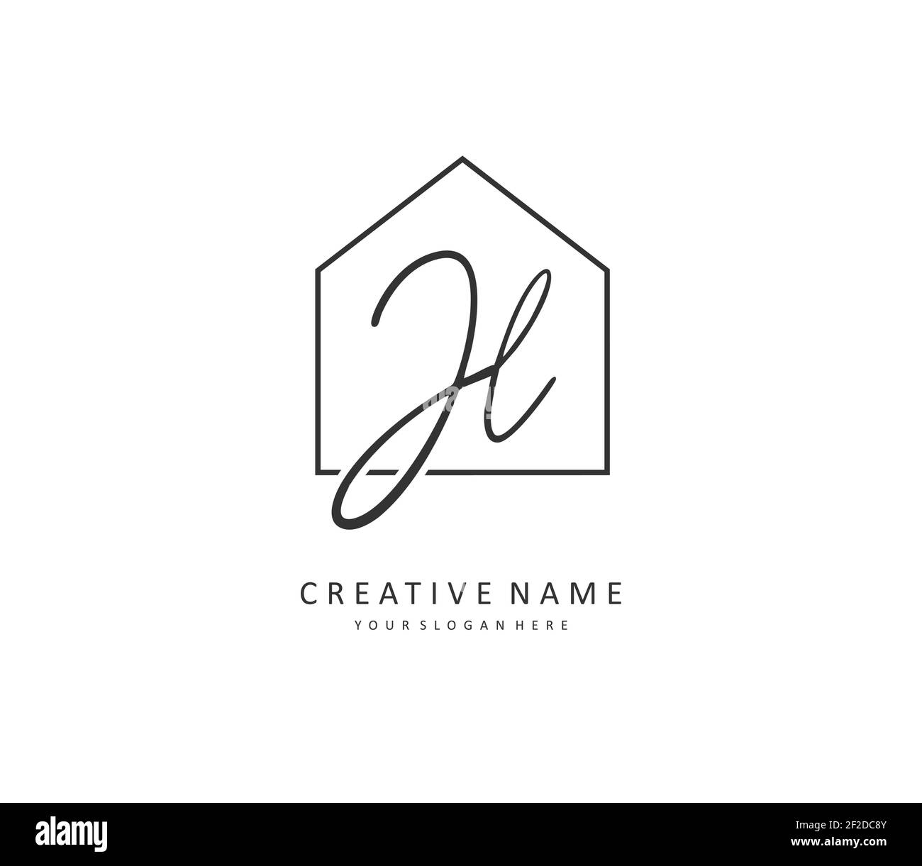 JL Initial letter handwriting and signature logo. A concept handwriting initial logo with template element. Stock Vector