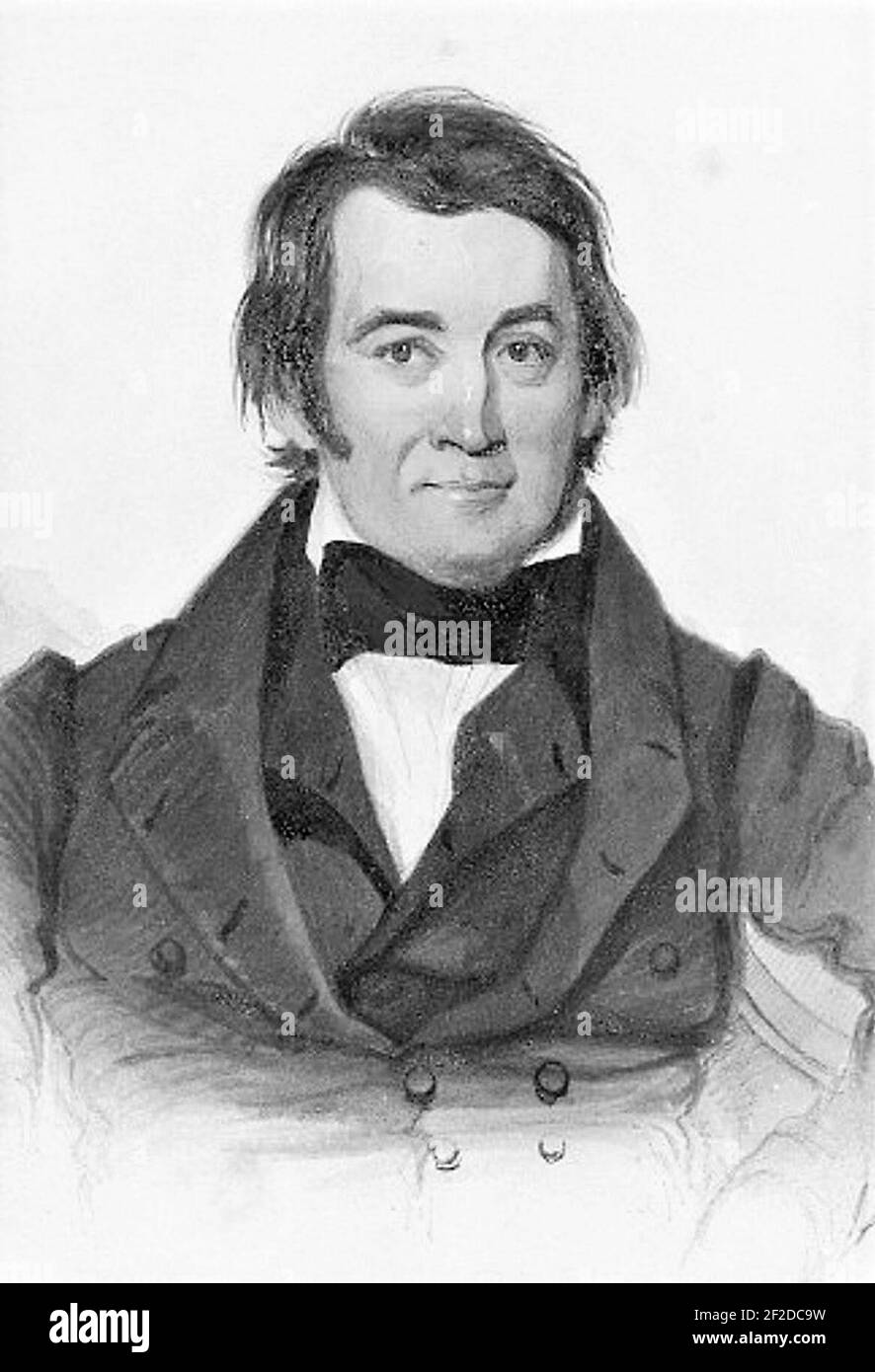 Portrait of David Crockett, 1831. Stock Photo