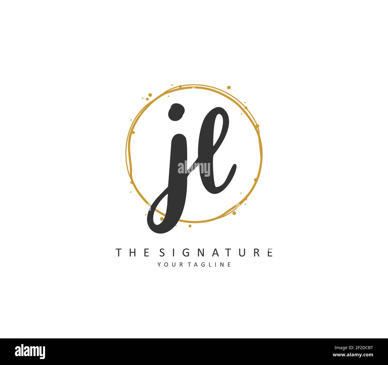 JL Initial letter handwriting and signature logo. A concept handwriting initial logo with template element. Stock Vector