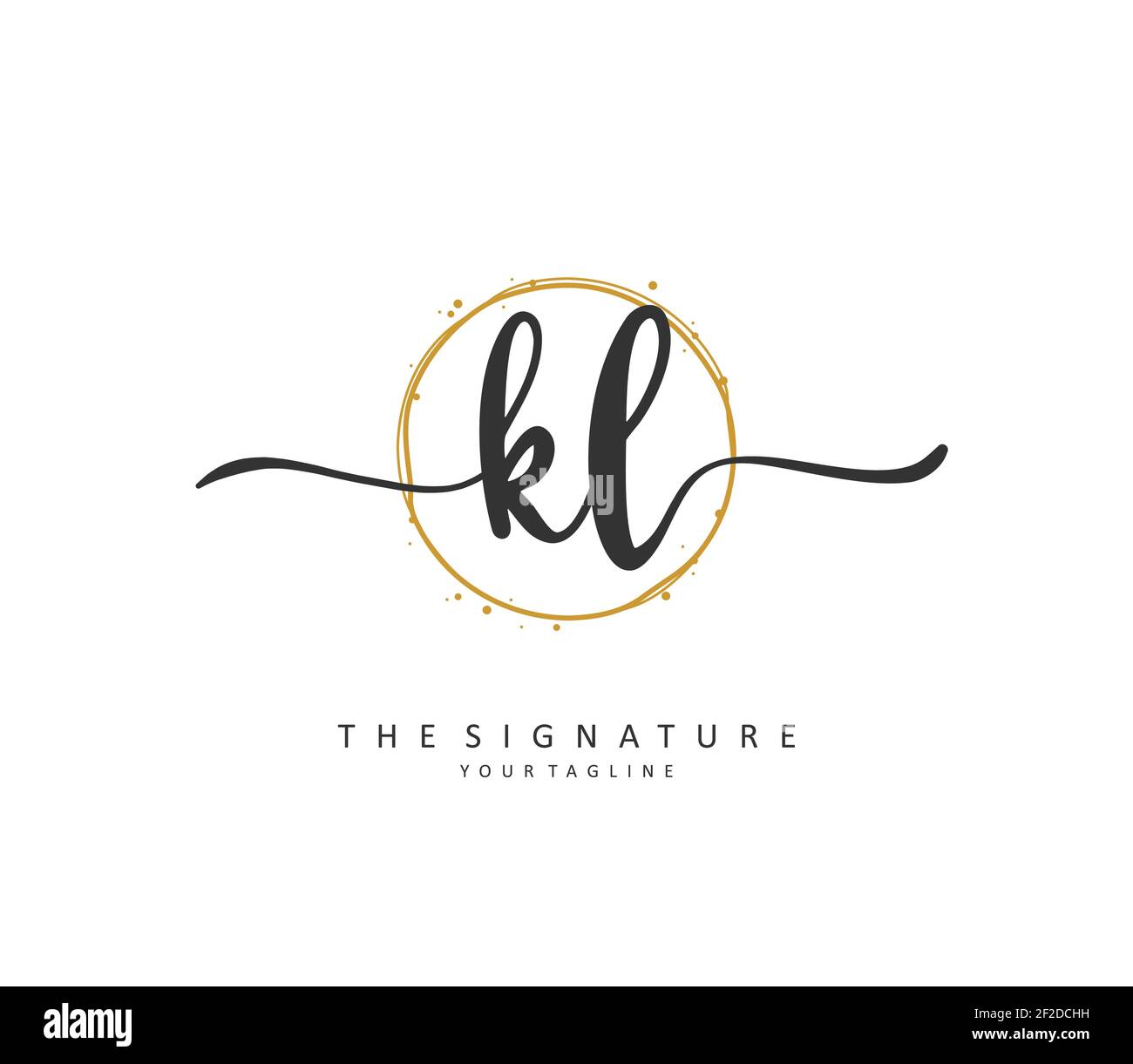 KL Initial letter handwriting and signature logo. A concept handwriting initial logo with template element. Stock Vector