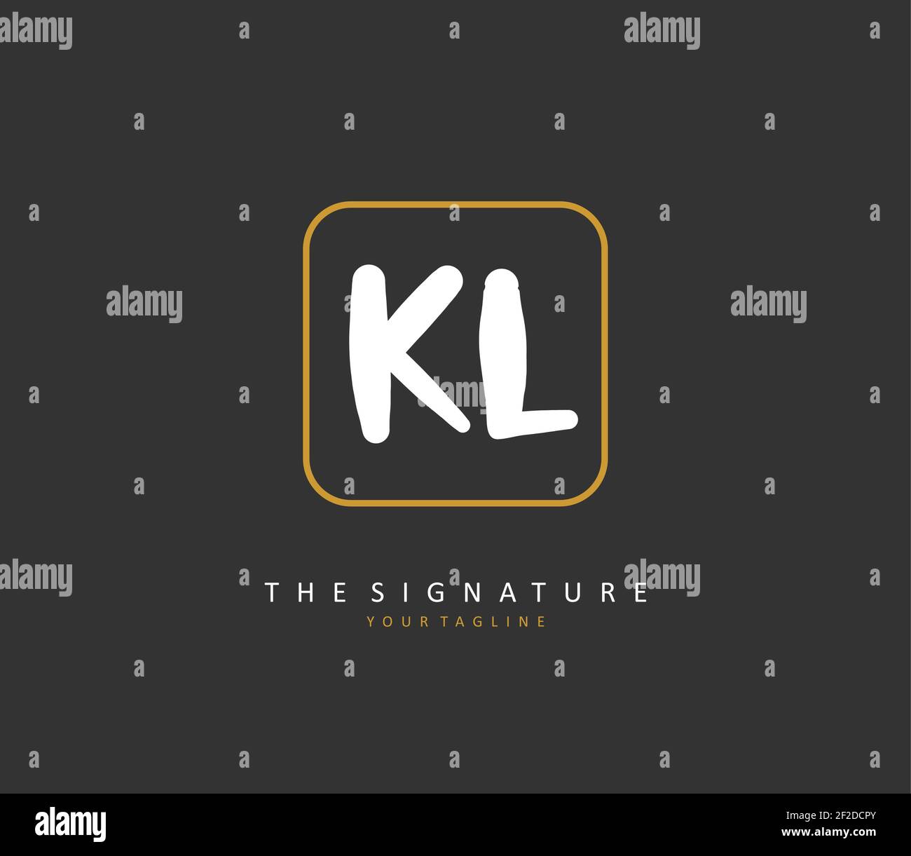 Kl2 Sign KL Initial letter handwriting and signature logo. A concept handwriting ...