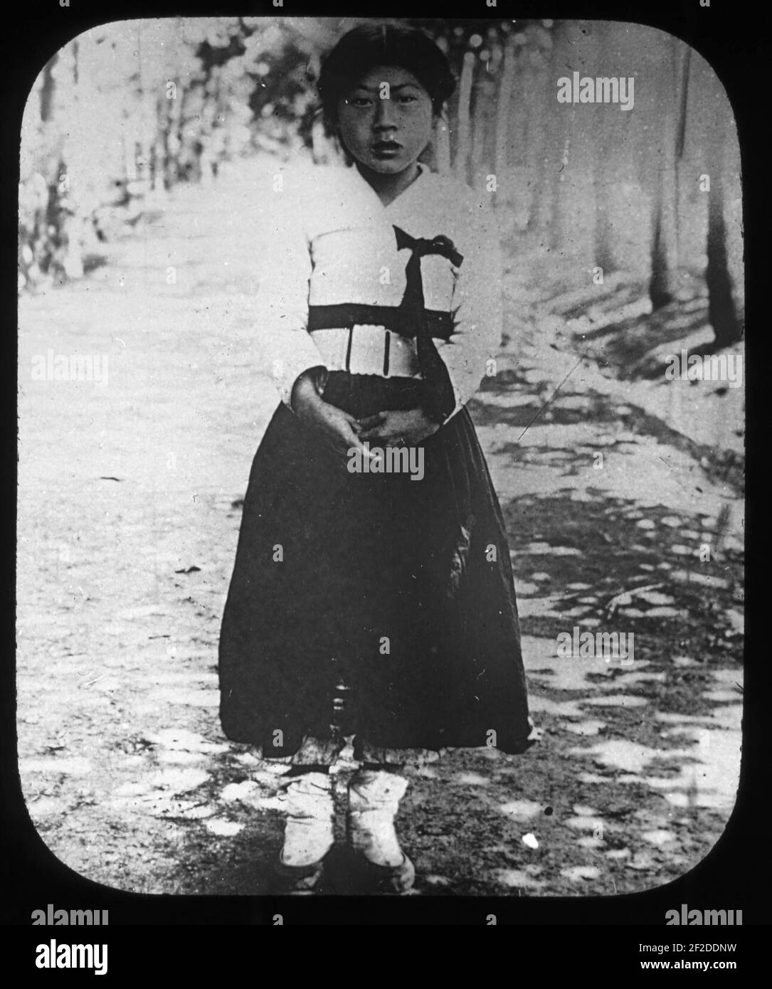Girl Wearing Traditional Clothing Black and White Stock Photos & Images ...