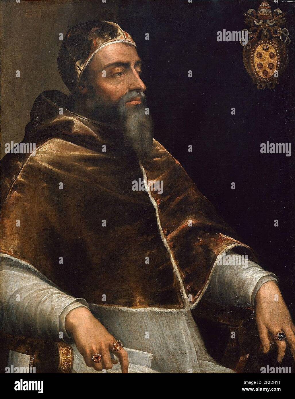Portrait of Pope Clement VII (by Workshop of Sebastiano del Piombo) Stock Photo
