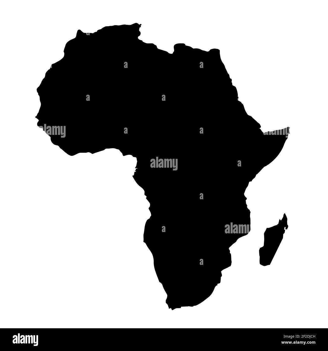Africa map icon on white background. Africa map silhouette sign. flat style. Stock Photo
