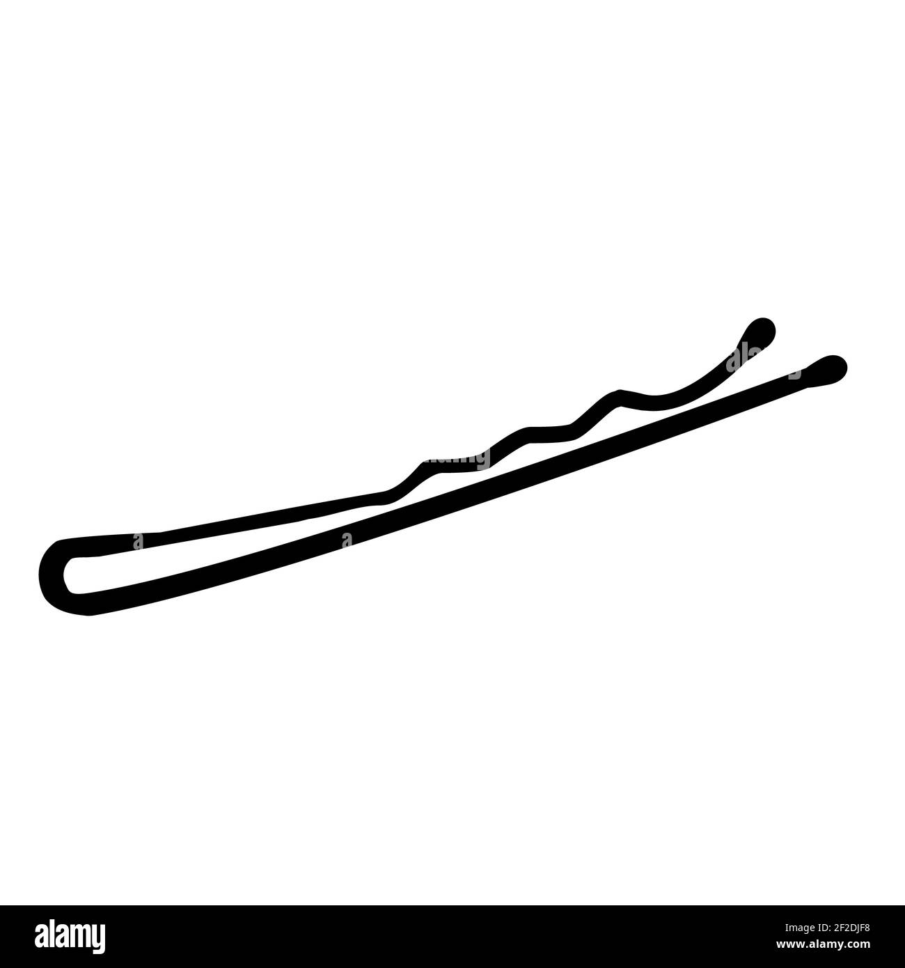 bobby pins icon on white background. hairpin sign. flat style. black