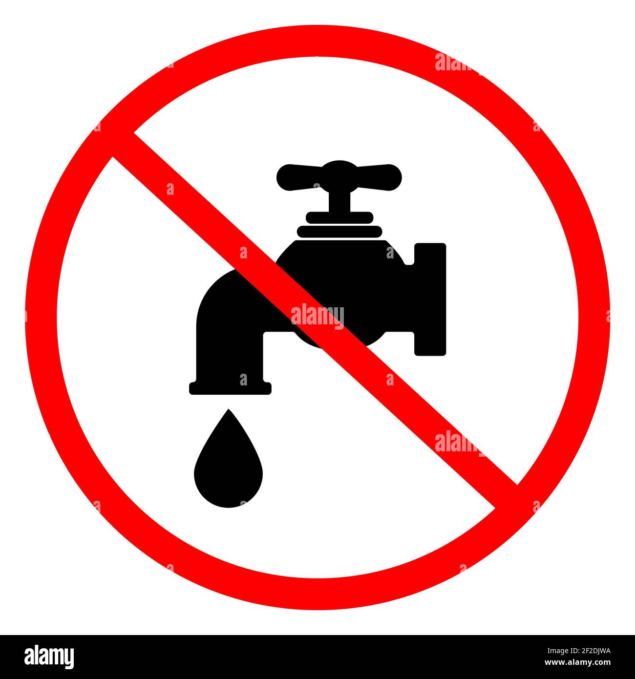 no water icon on white background. stop water leak symbol. do not drink