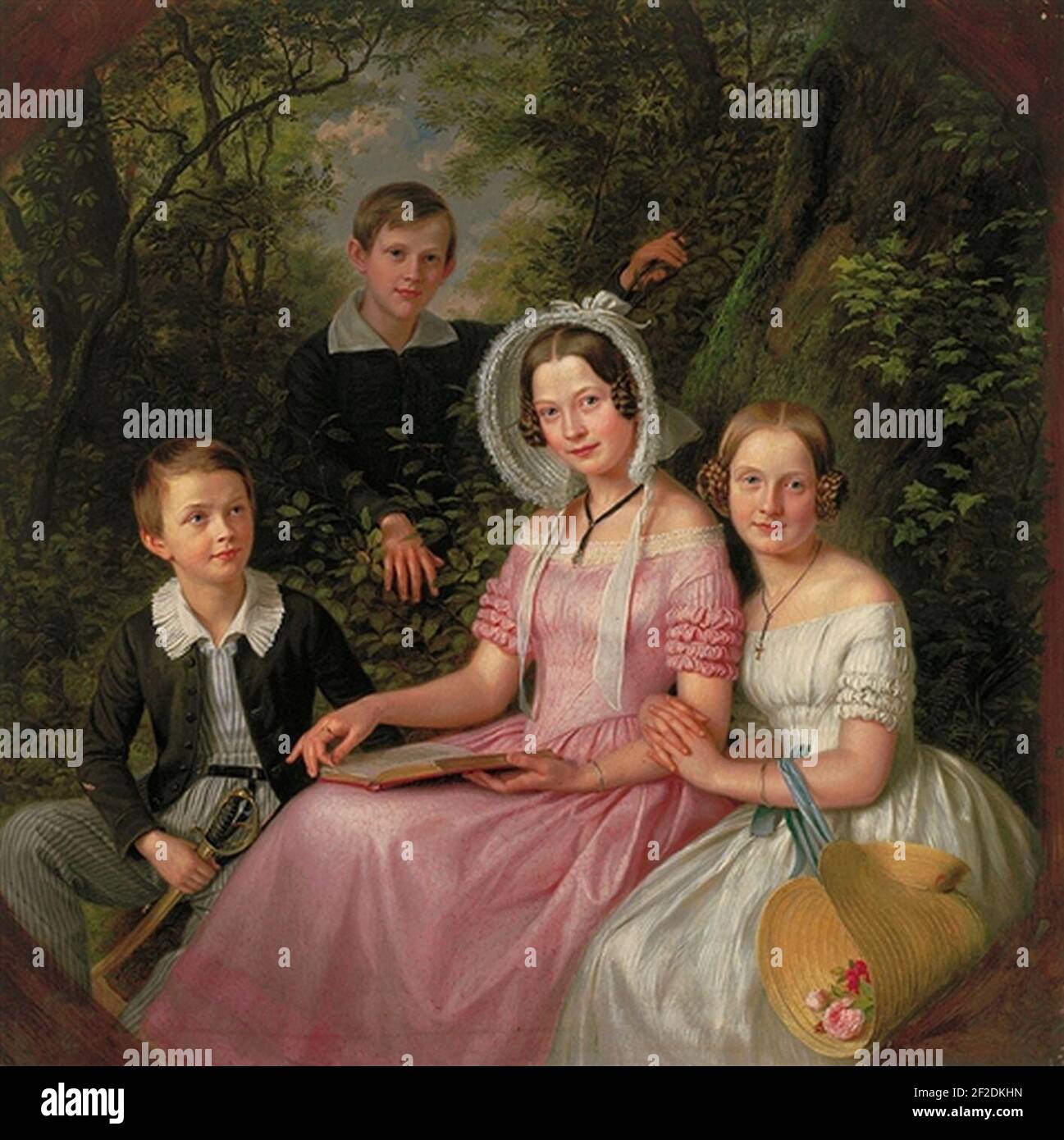 Portrait of the sons and daughters of the jeweller Reiss Henning