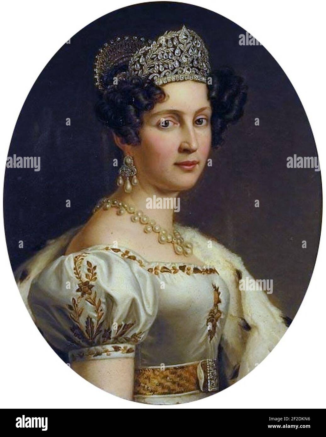 Portrait of Therese Queen of Bavaria, princess of Saxe-Hildburghausen. Stock Photo