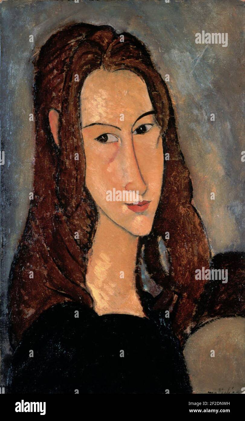 Porträt der Jeanne Hébuterne, Amedeo Modigliani. Stock Photo