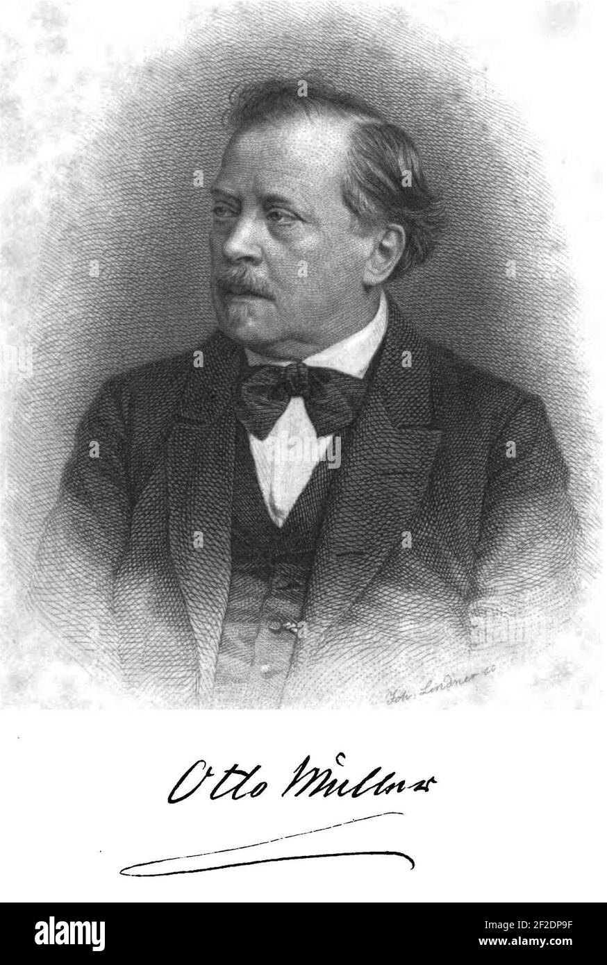 Porträt von Otto Müller, Stahlstich von Johann Lindner. Stock Photo