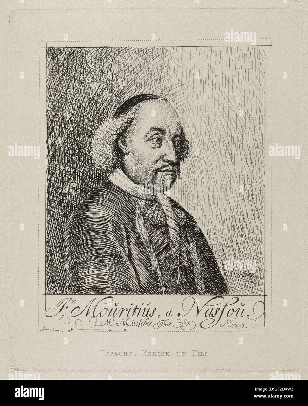 Portret van Johan Maurits van Nassau-Siegen. Stock Photo