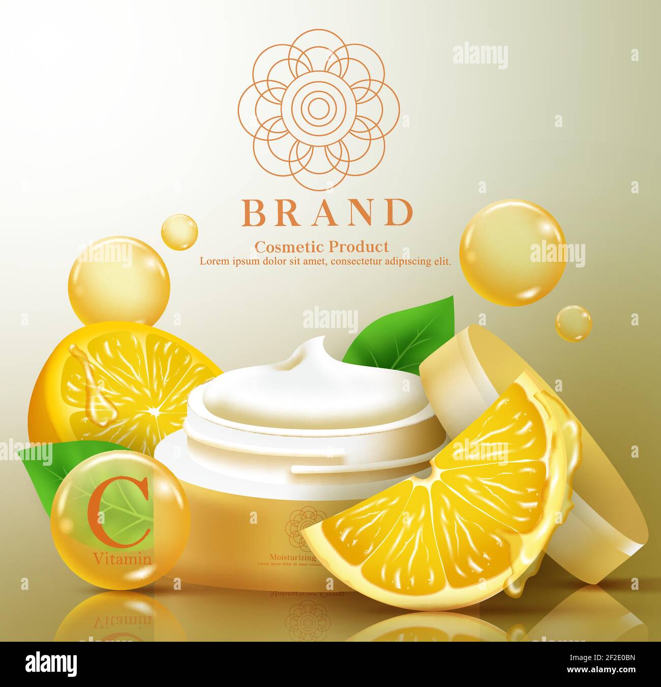 Cosmetics lemon product vector template design. Moisturizing cream cosmetic  product mock up with natural lemon extract for organic face skin care Stock  Vector Image & Art - Alamy