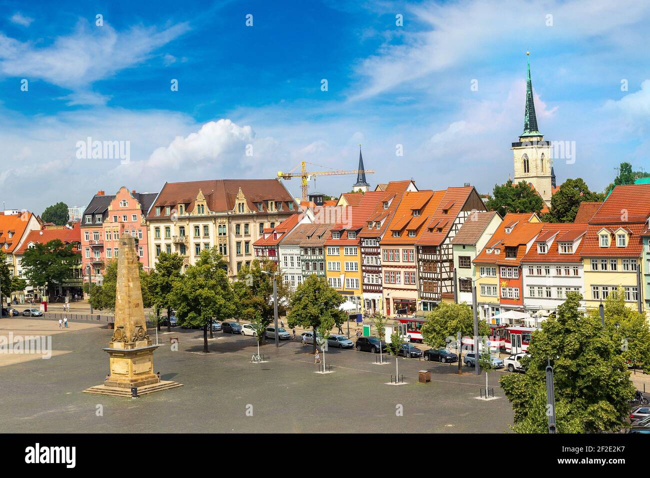 Historical city centre in Erfurt in a beautiful summer day, Germany ...