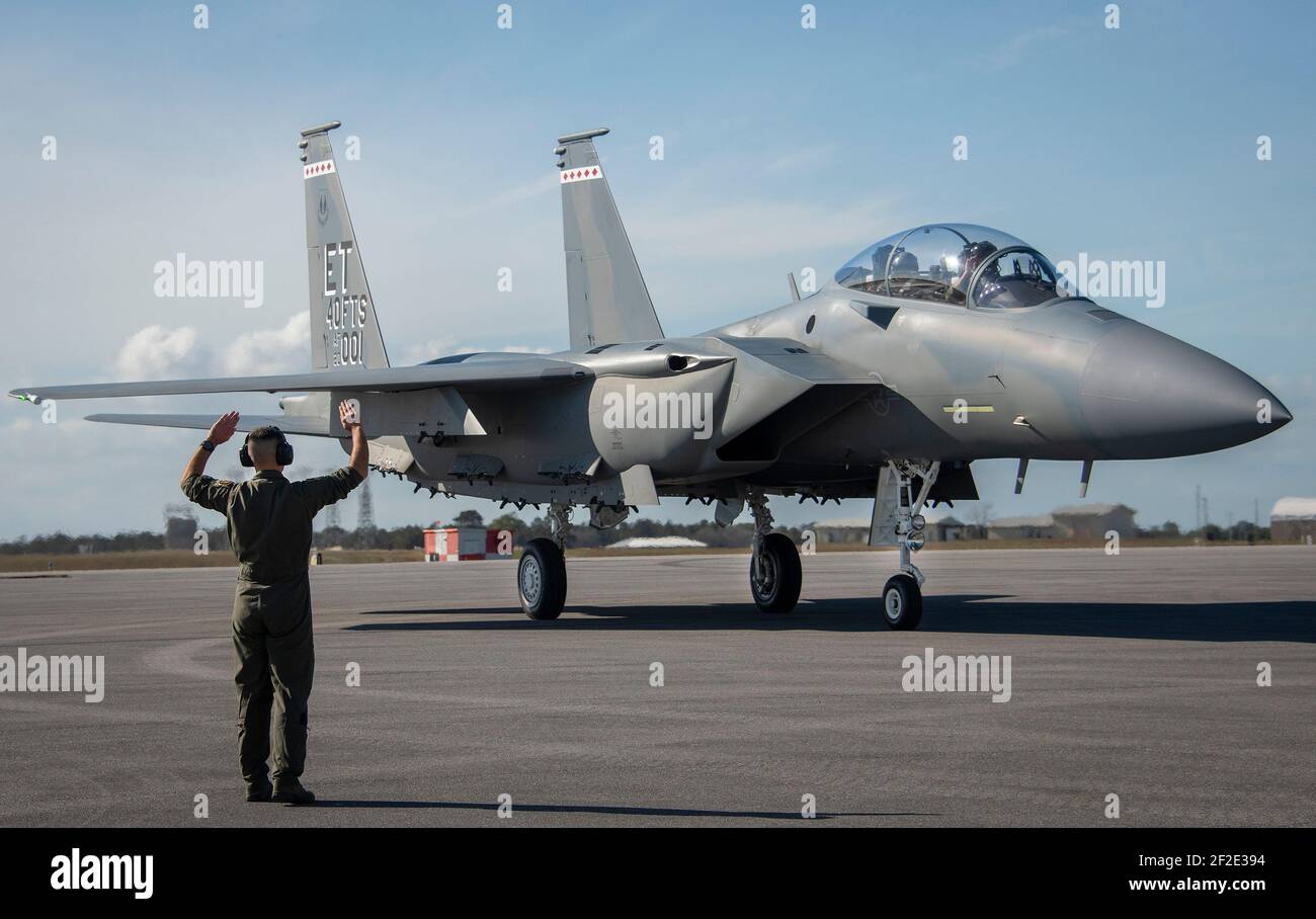 Valparaiso, United States. 11th Mar, 2021. A new U.S. Air Force F15EX