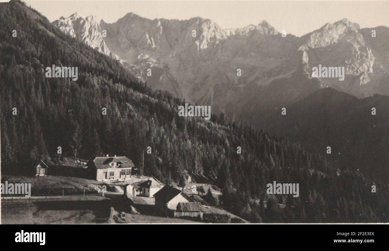 Postcard of Jezerski vrh 1934. Stock Photo