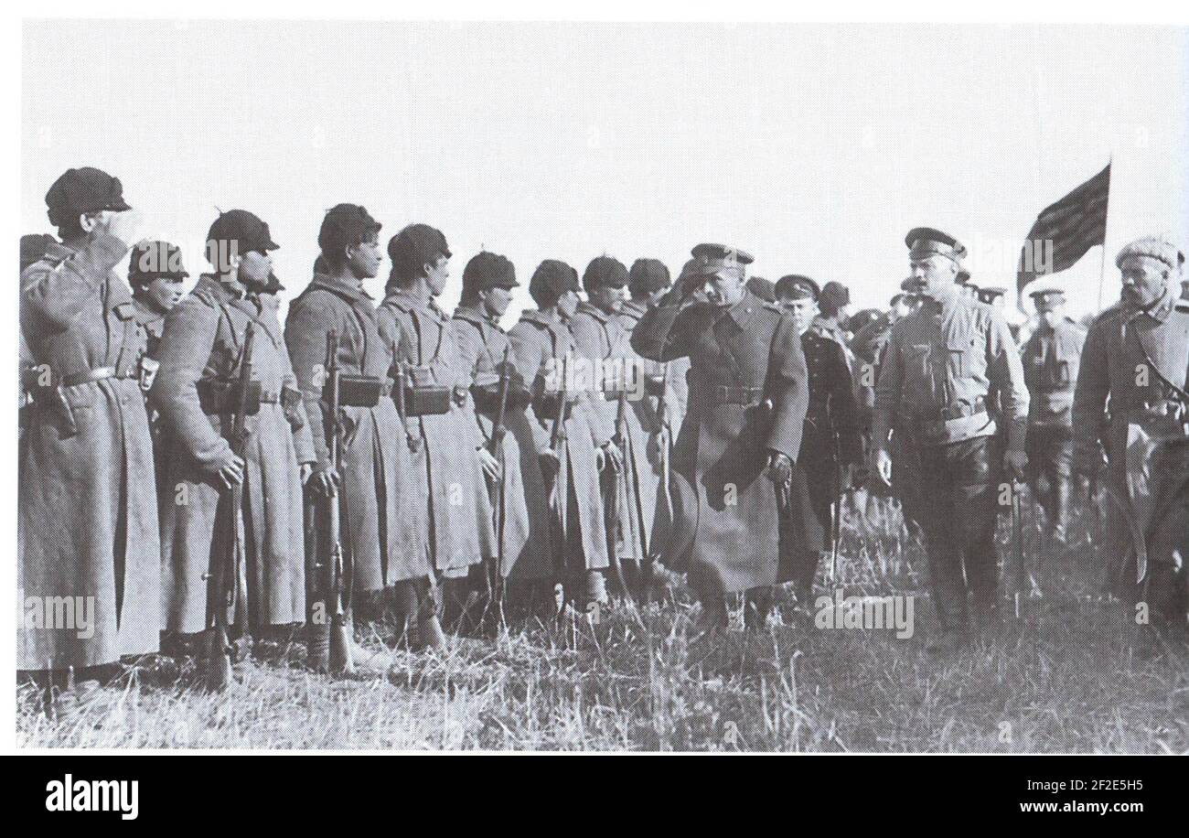 Kolchak inspecting troops Stock Photo