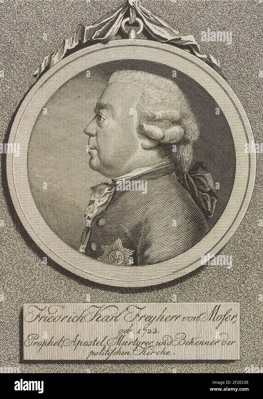Friedrich Karl Freyherr von Moser, geb. 1723. Stock Photo