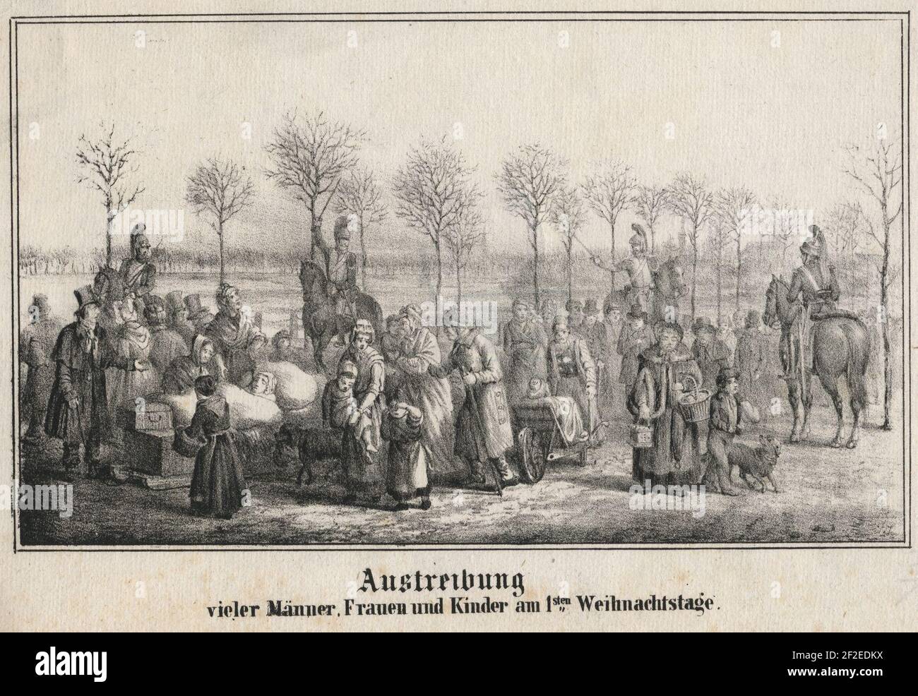 Austreibung vieler Männer, Frauen und Kinder am 1-sten Weihnachtstage (1820). Stock Photo