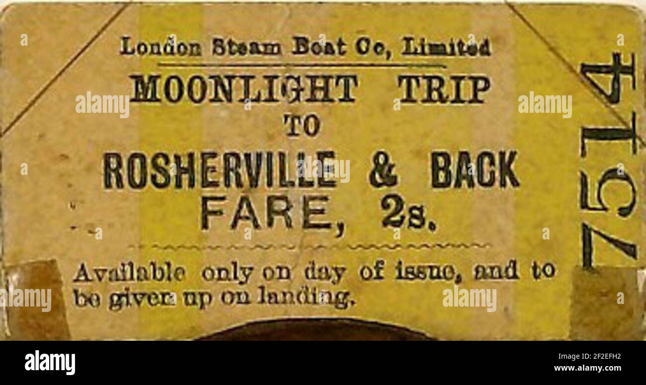 Ticket For The Ss Princess Alice 3 September 1878 Stock Photo Alamy