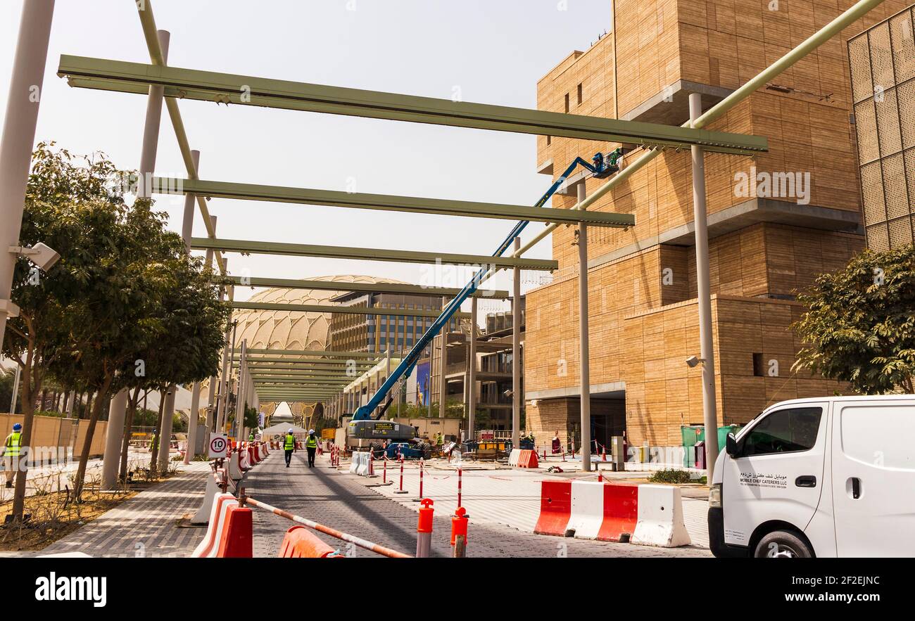 Dubai, UAE 03.10.2021 Some of the EXPO 2020 pavilions sites under