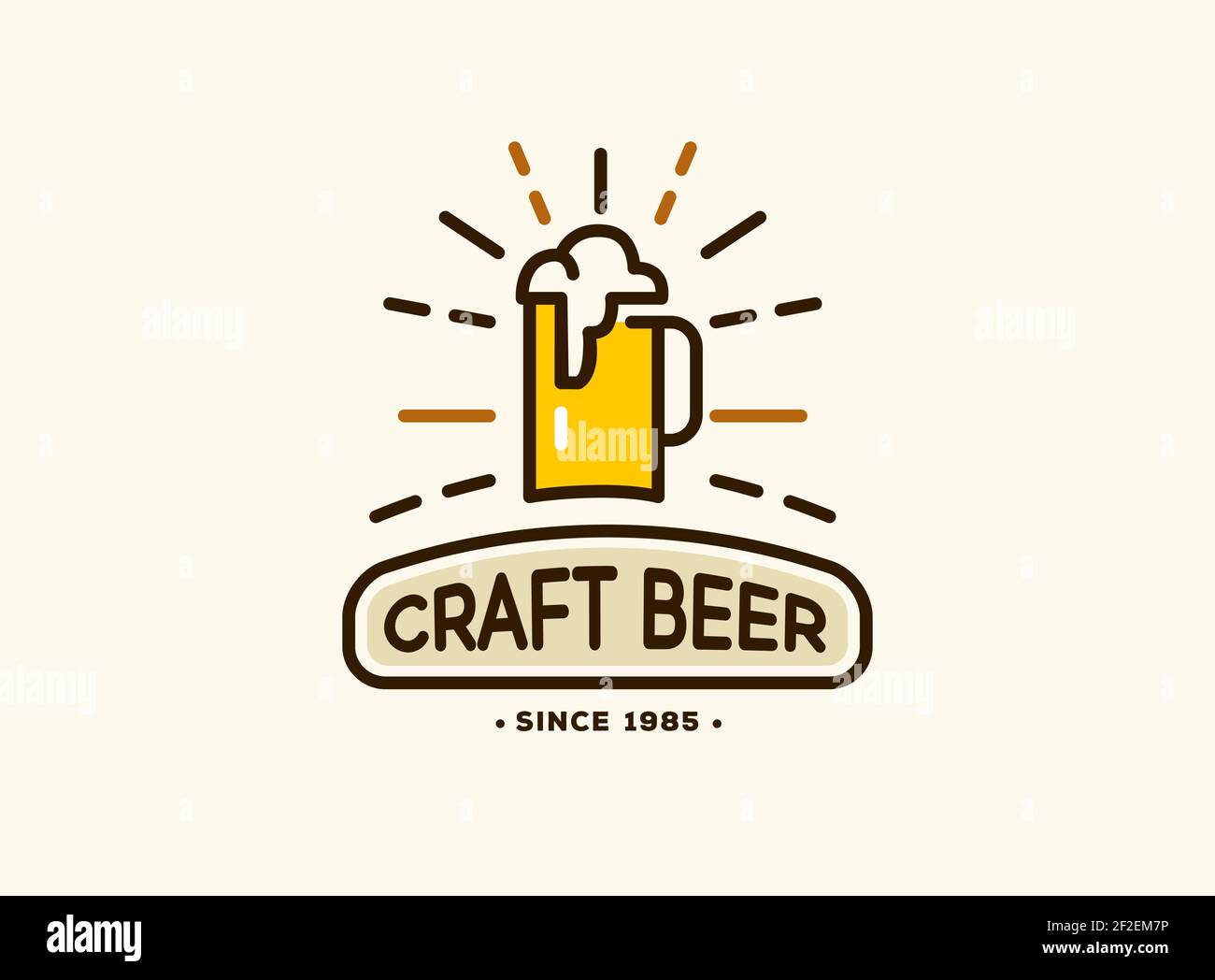 Beer house badge with logos of craft beer, emblems for beer house, bar