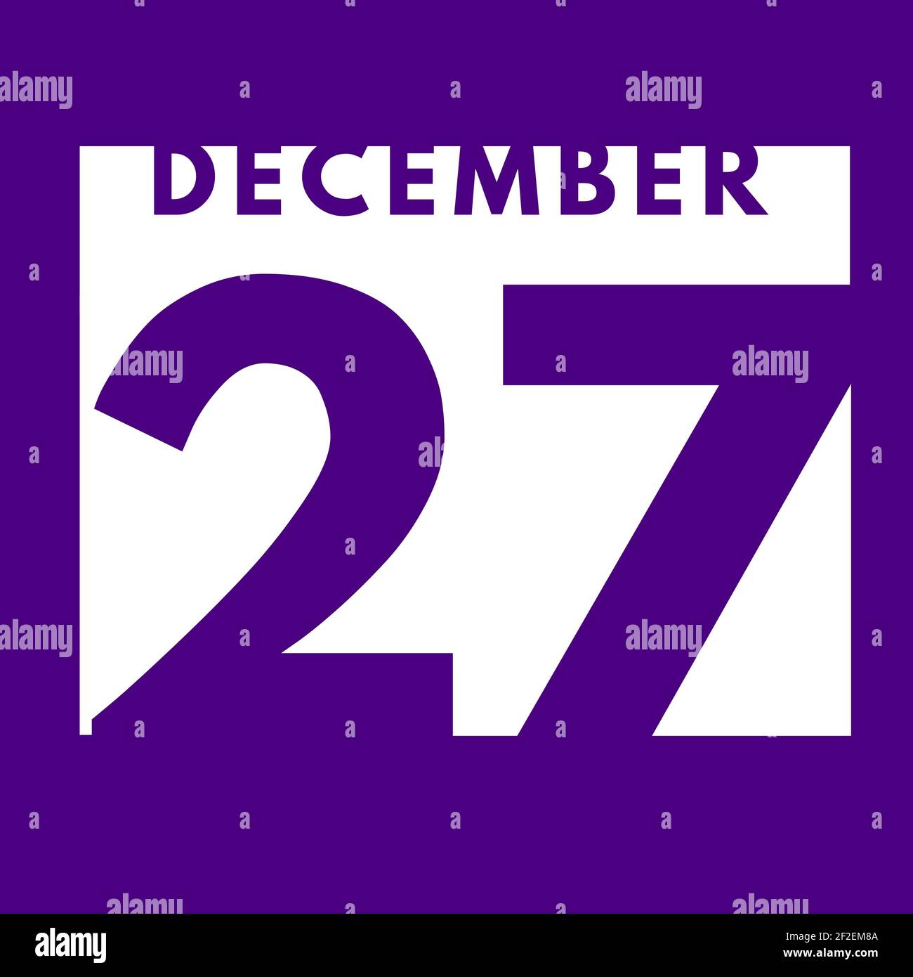 December 27 . flat modern daily calendar icon .date ,day, month