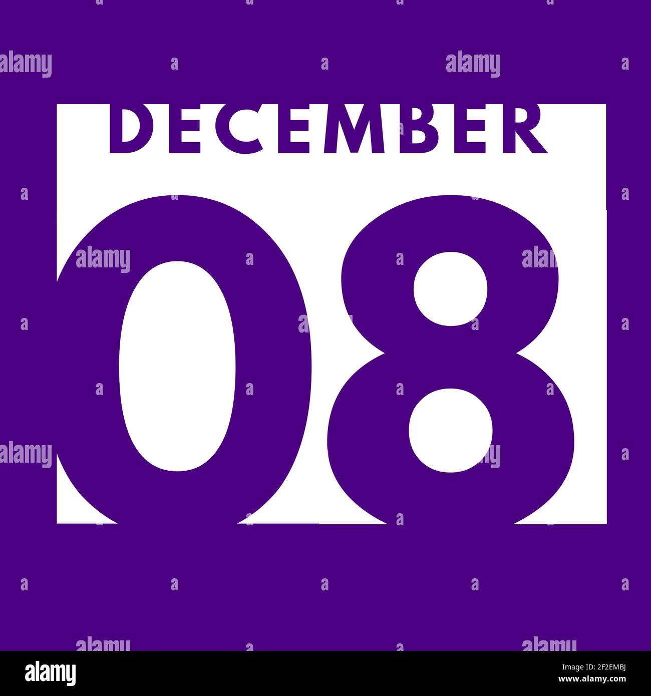 December 8 . flat modern daily calendar icon .date ,day, month ...