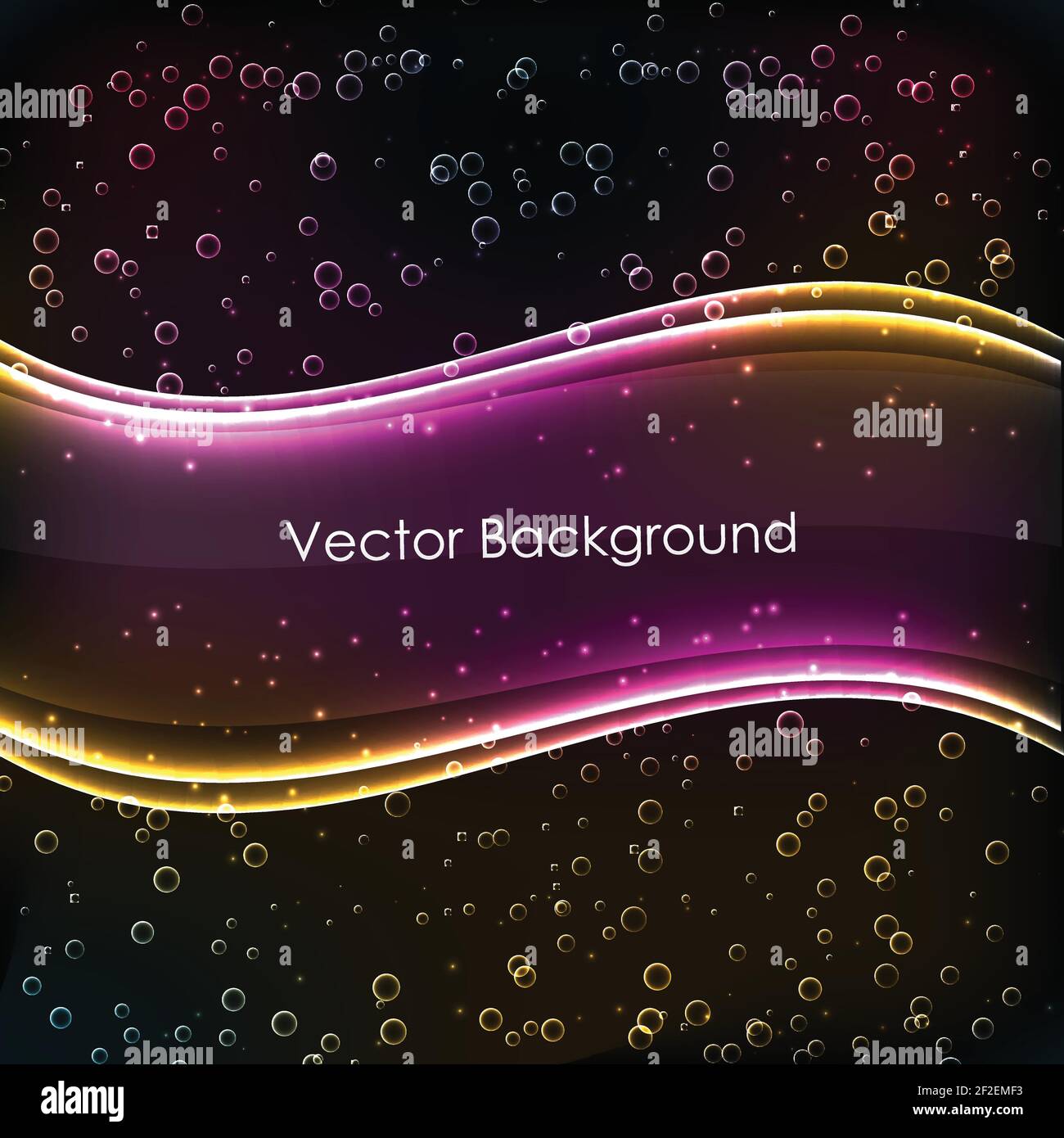 Abstract background with shiny purple wave on dark bubble backdrop vector illustration Stock Vector