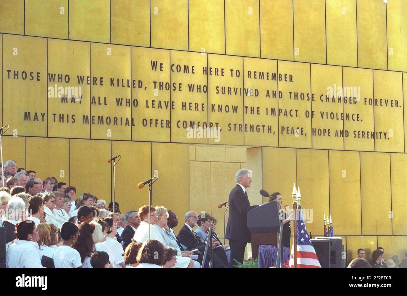 President Bill Clinton delivers remarks at the dedication of the ...