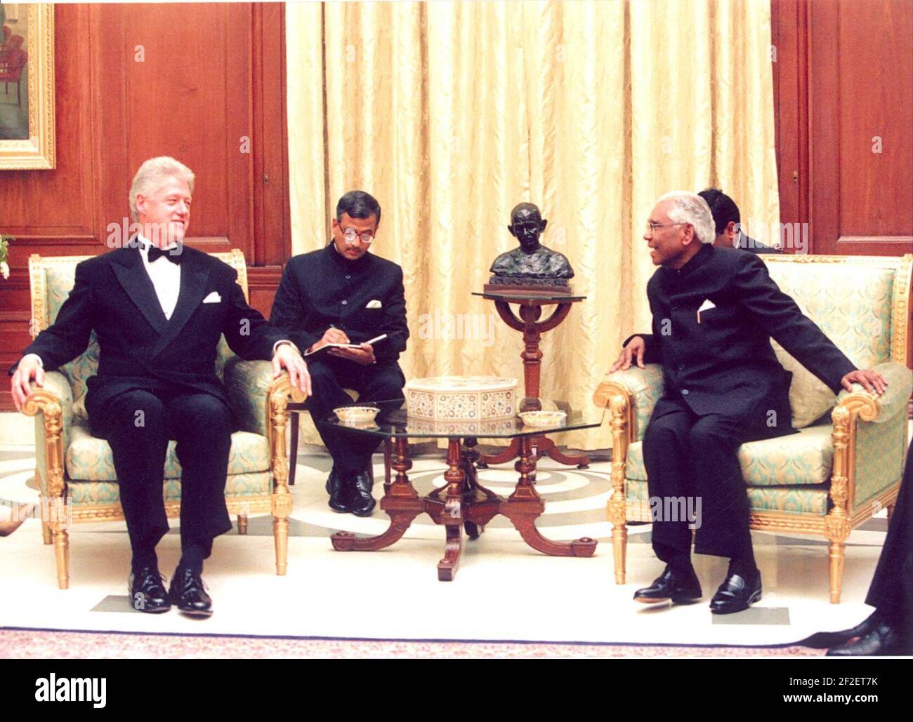 President Clinton with Indian president K. R. Narayanan02. Stock Photo
