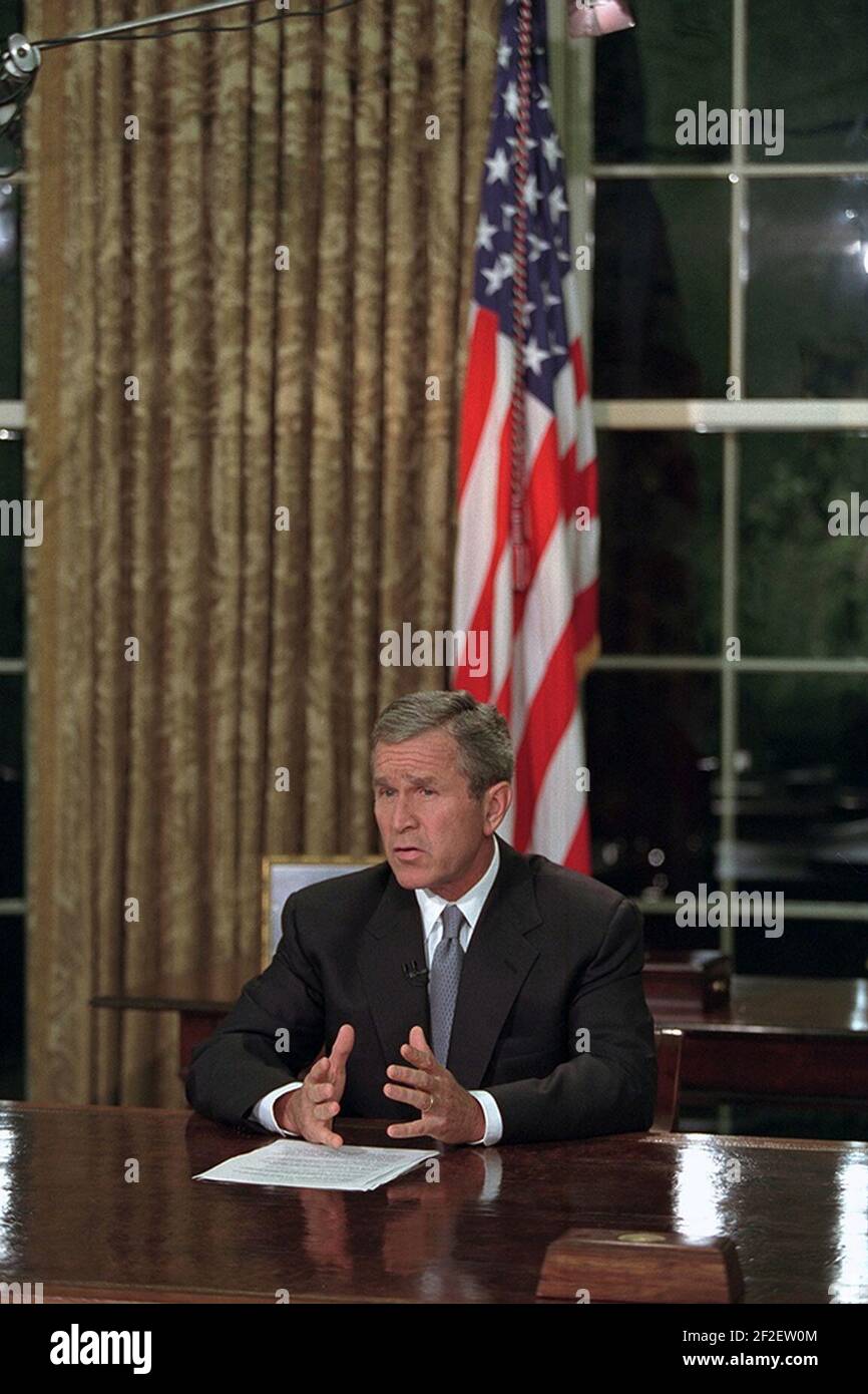 President W. Bush Address to the Nation Stock Photo Alamy