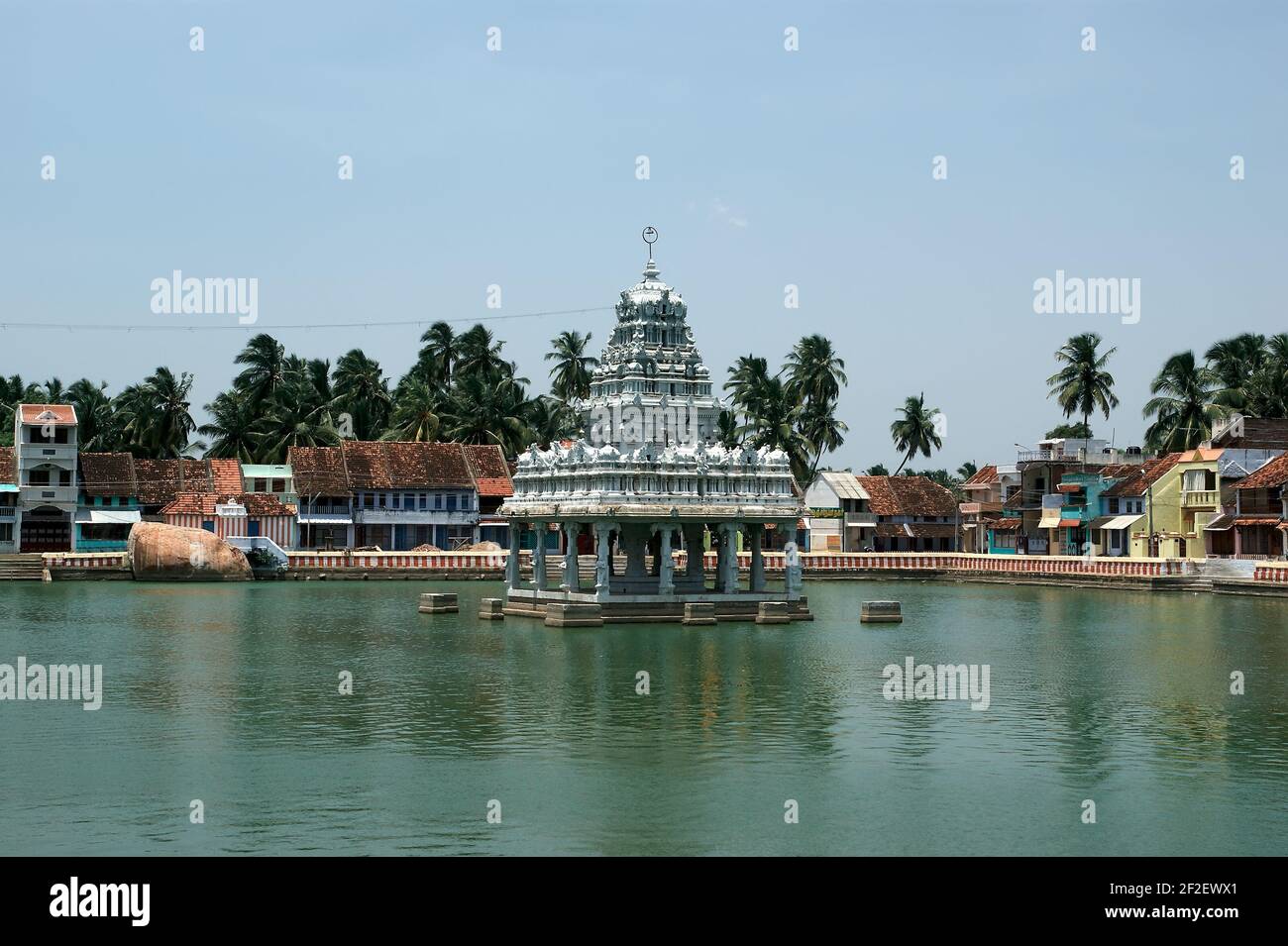 Suchindram temple dedicated to the gods Shiva, Vishnu and Brahma, protected by UNESCO. Kanniyakumari, Tamil Nadu, South India Stock Photo