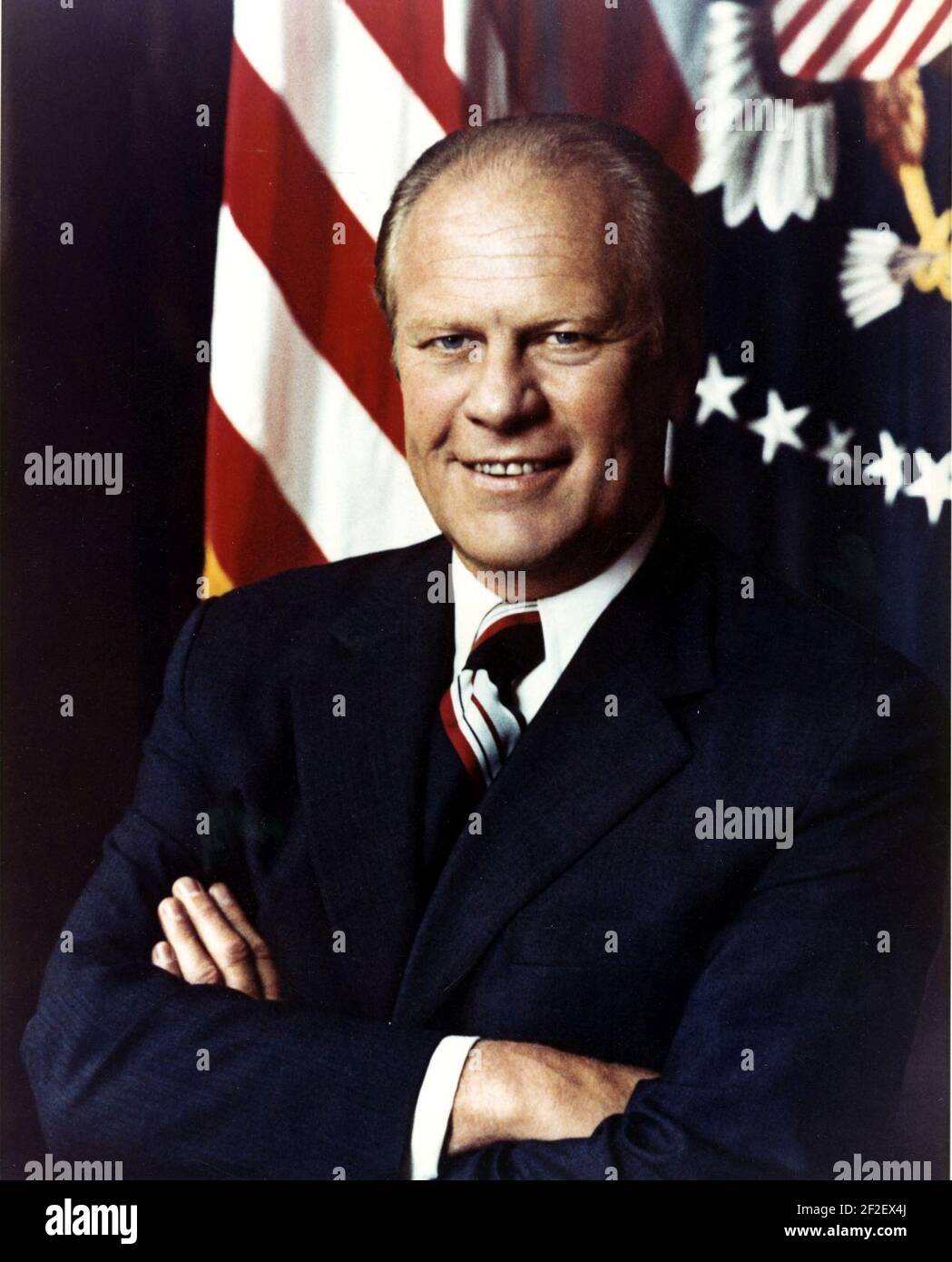 President Gerald R. Ford poses for an official White House photo in Washington, D.C. Exact date shot unknown 131030 Stock Photo