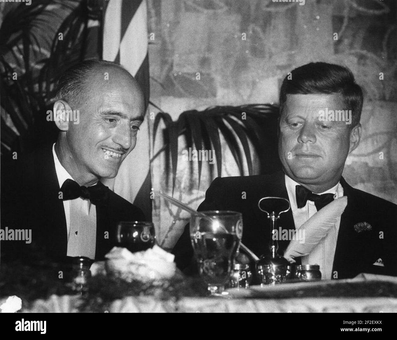 President John F. Kennedy at White House Correspondents and News Photographers Dinner. Stock Photo