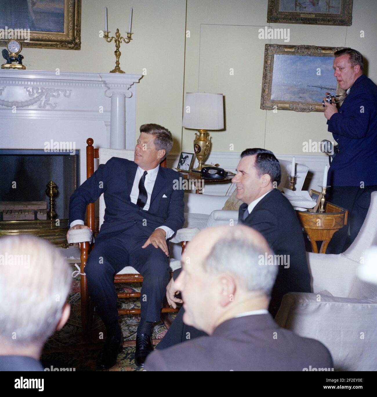 President John F. Kennedy meets with Andrei Gromyko, Minister of Foreign Affairs of the Soviet Union (USSR). Stock Photo