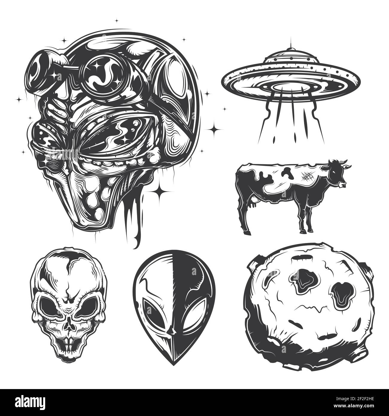 Flying saucer isolated on white Stock Vector Images Alamy