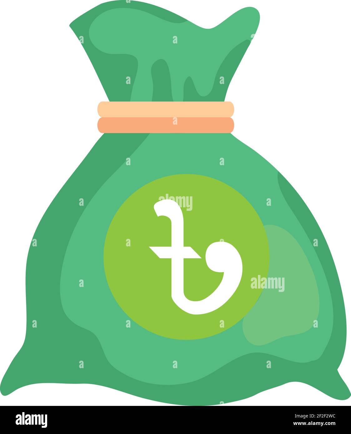 Bangladeshi taka Currency Note money Bag icon in Green color for Apps and Websites Stock Vector
