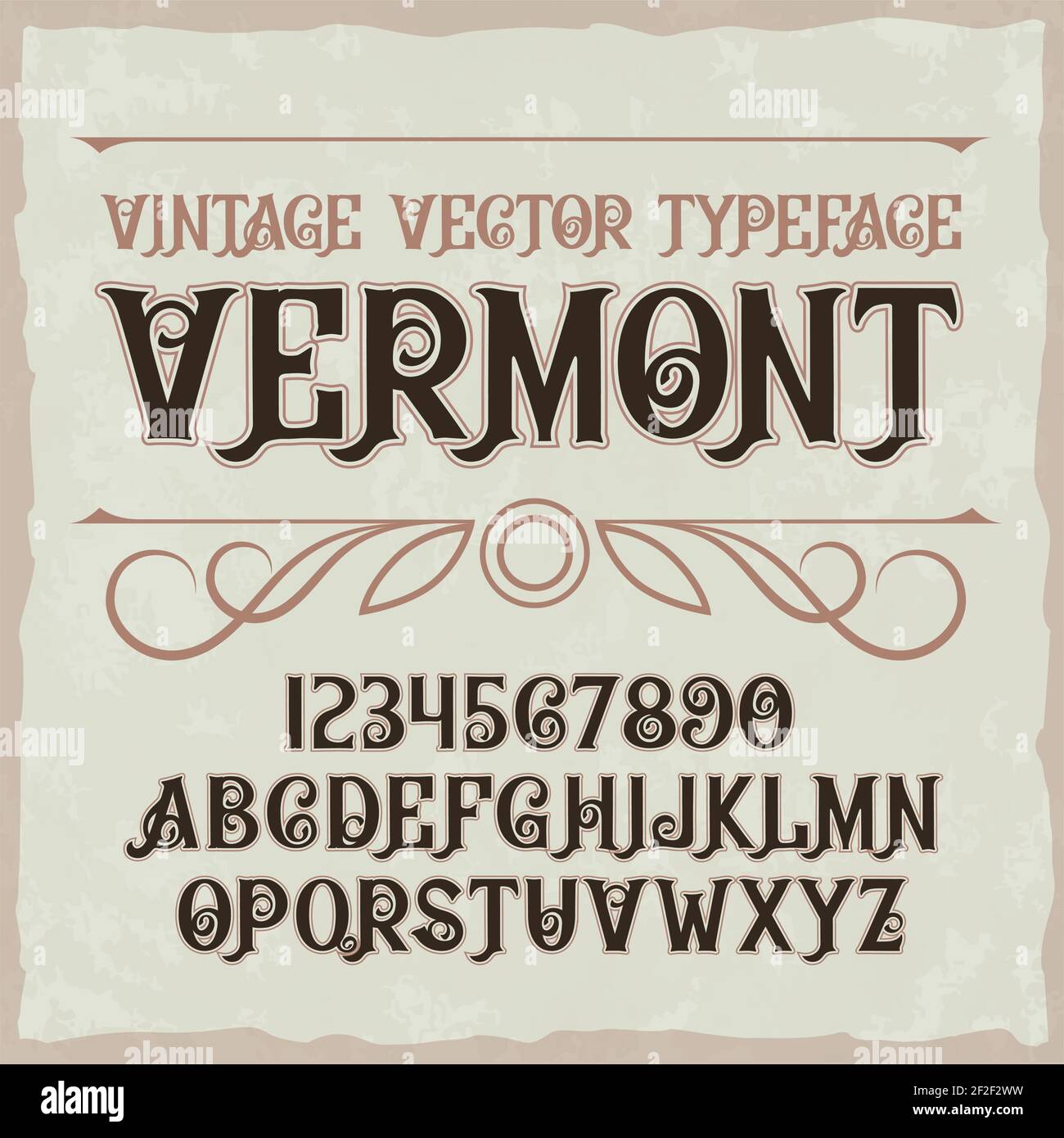 Vintage label typeface called "Vermont". Perfectly designed font for