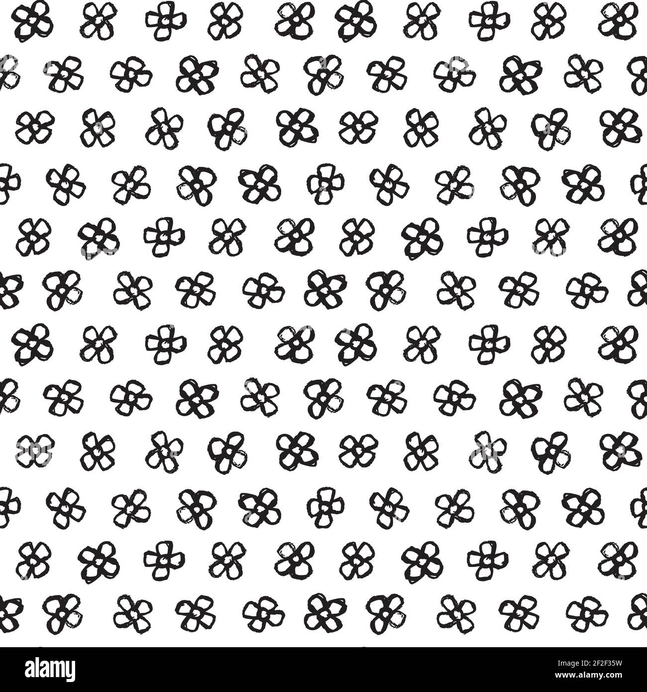 A seamless pattern made with hand drawn flowers. Stock Vector