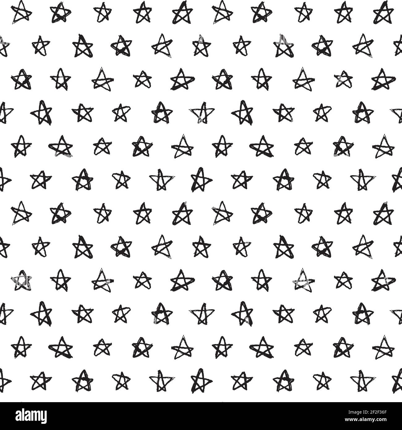 A seamless pattern made with hand drawn stars. Stock Vector
