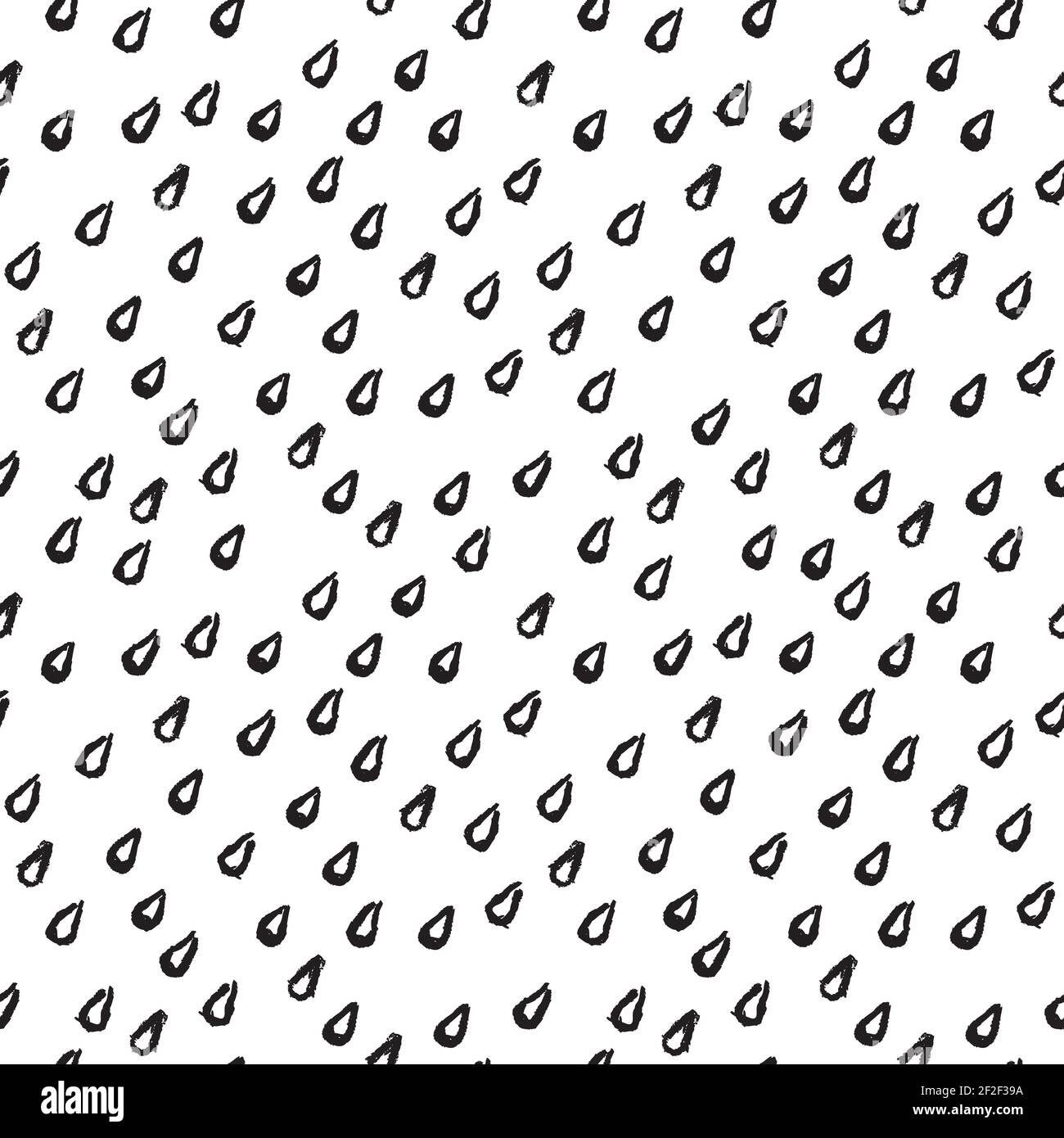 A seamless pattern made with hand drawn water drops. Stock Vector