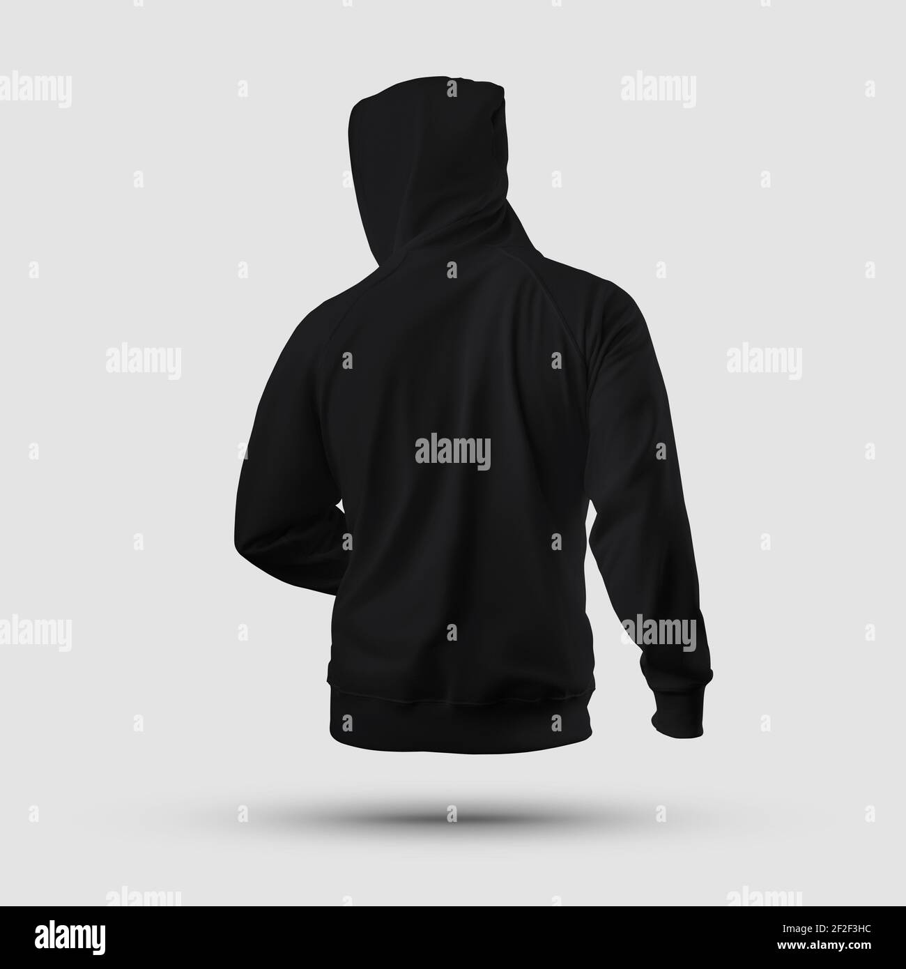 Download 3d Rendering Of A Mockup Of A Black Male Hoodie With A Hood Handcuffs Isolated On Background Back Clothes Textured Template For Design Presentatio Stock Photo Alamy