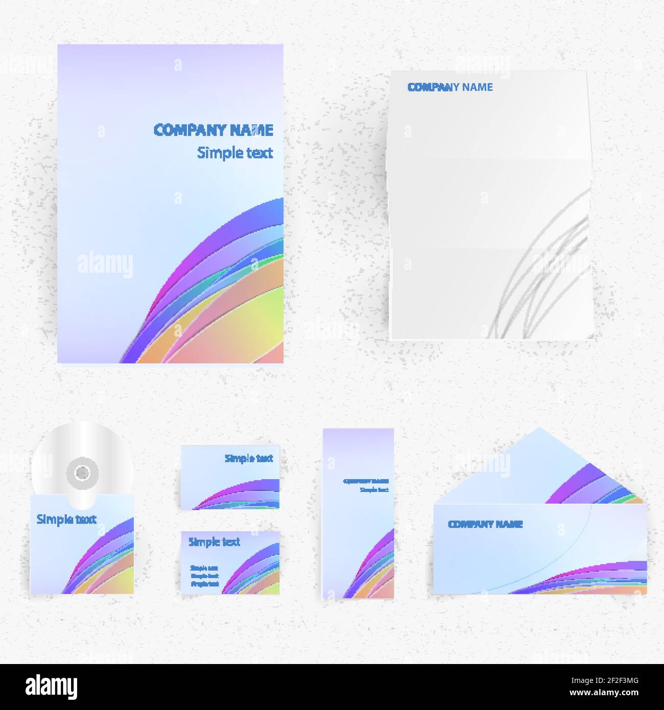 Professional corporate identity set with company name and sample text ...