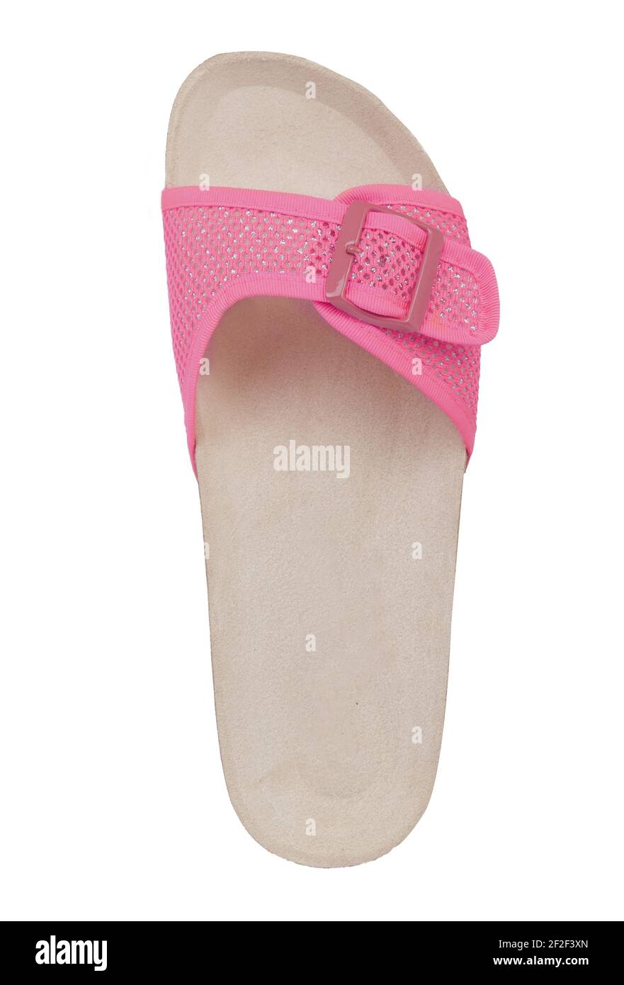 Pink flip flops isolated on white background. Top view Stock Photo - Alamy