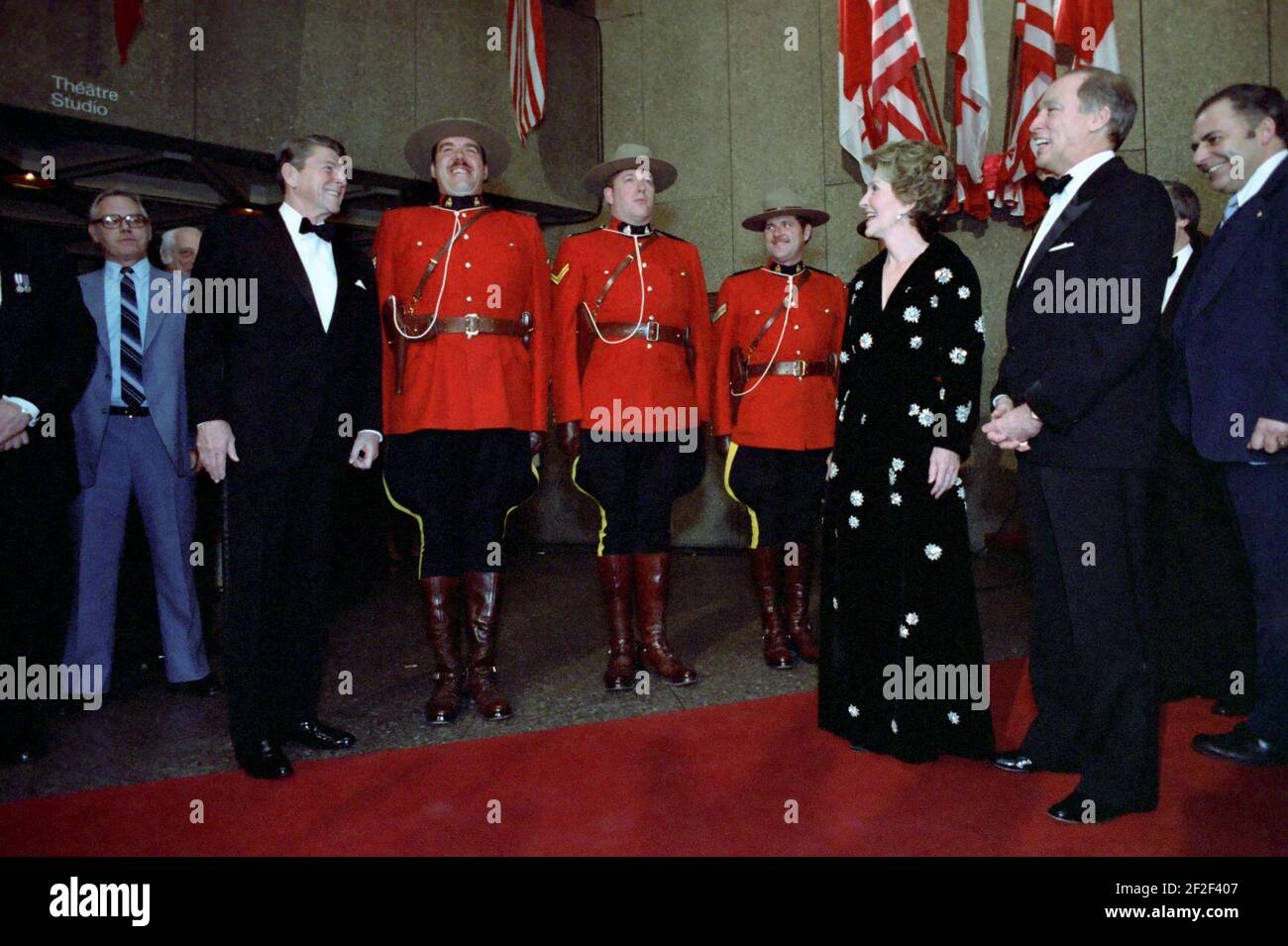 Reagan Rudeau President Ronald Reagan, Nancy Reagan, and Prime Minister Pierre ...