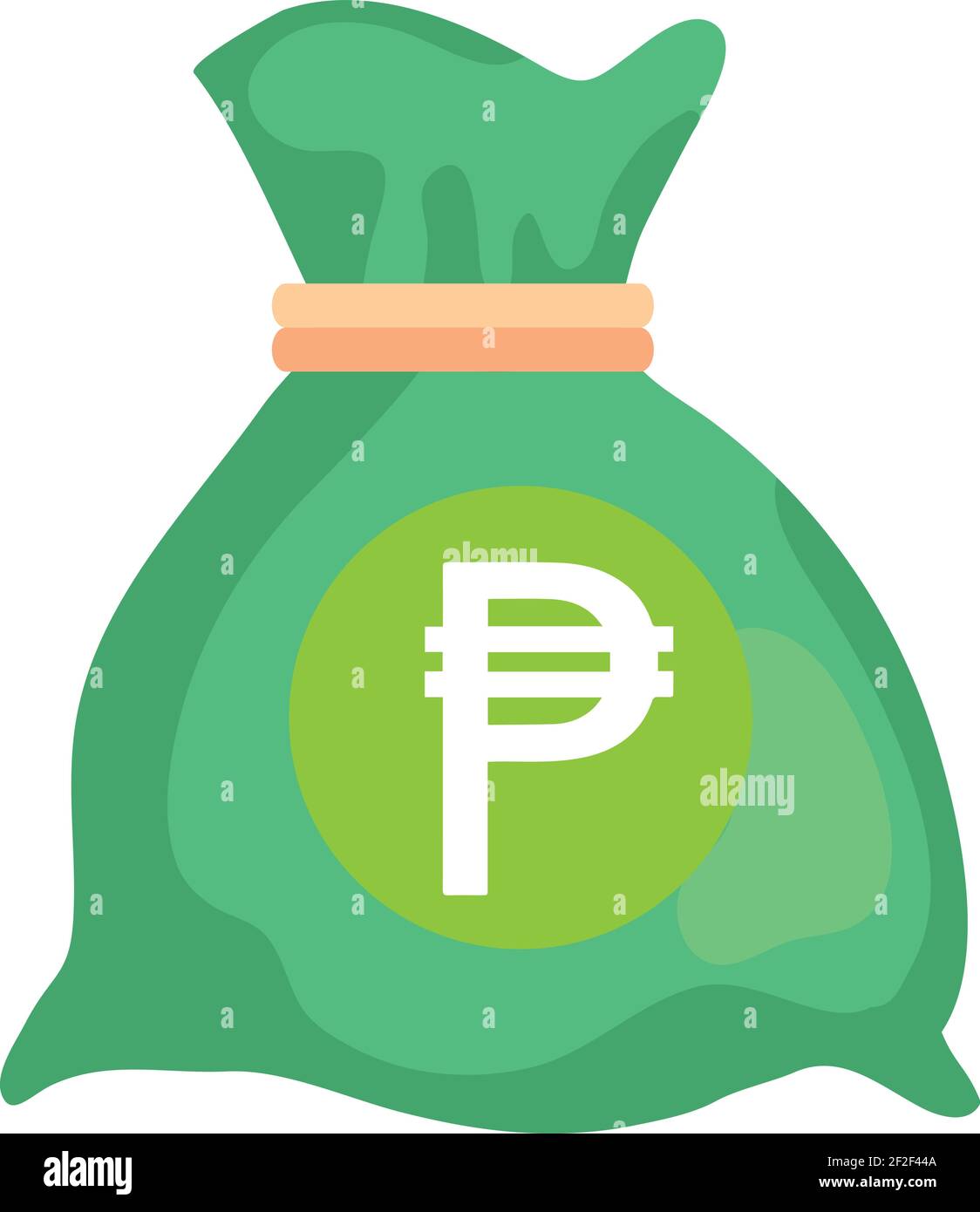 Chile Peso Currency Note money Bag icon in Green color for Apps and Websites Stock Vector