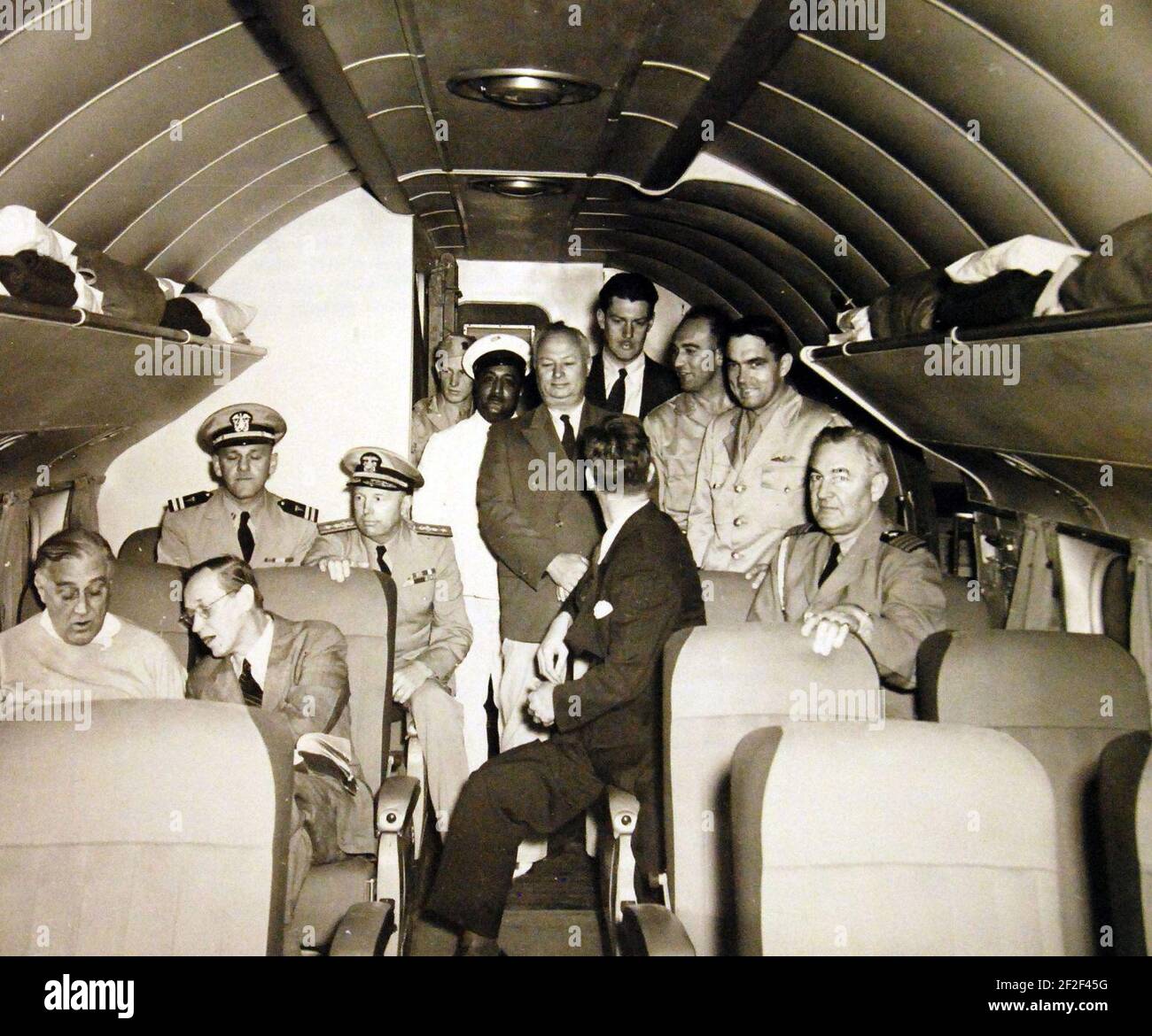 President Roosevelt returning in a plane from Casablanca surrender conferences, 1943