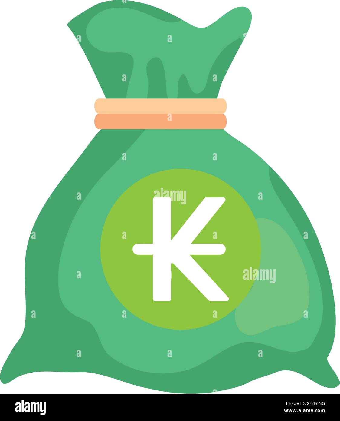 Laos Kip Currency Note money Bag icon in Green color for Apps and ...